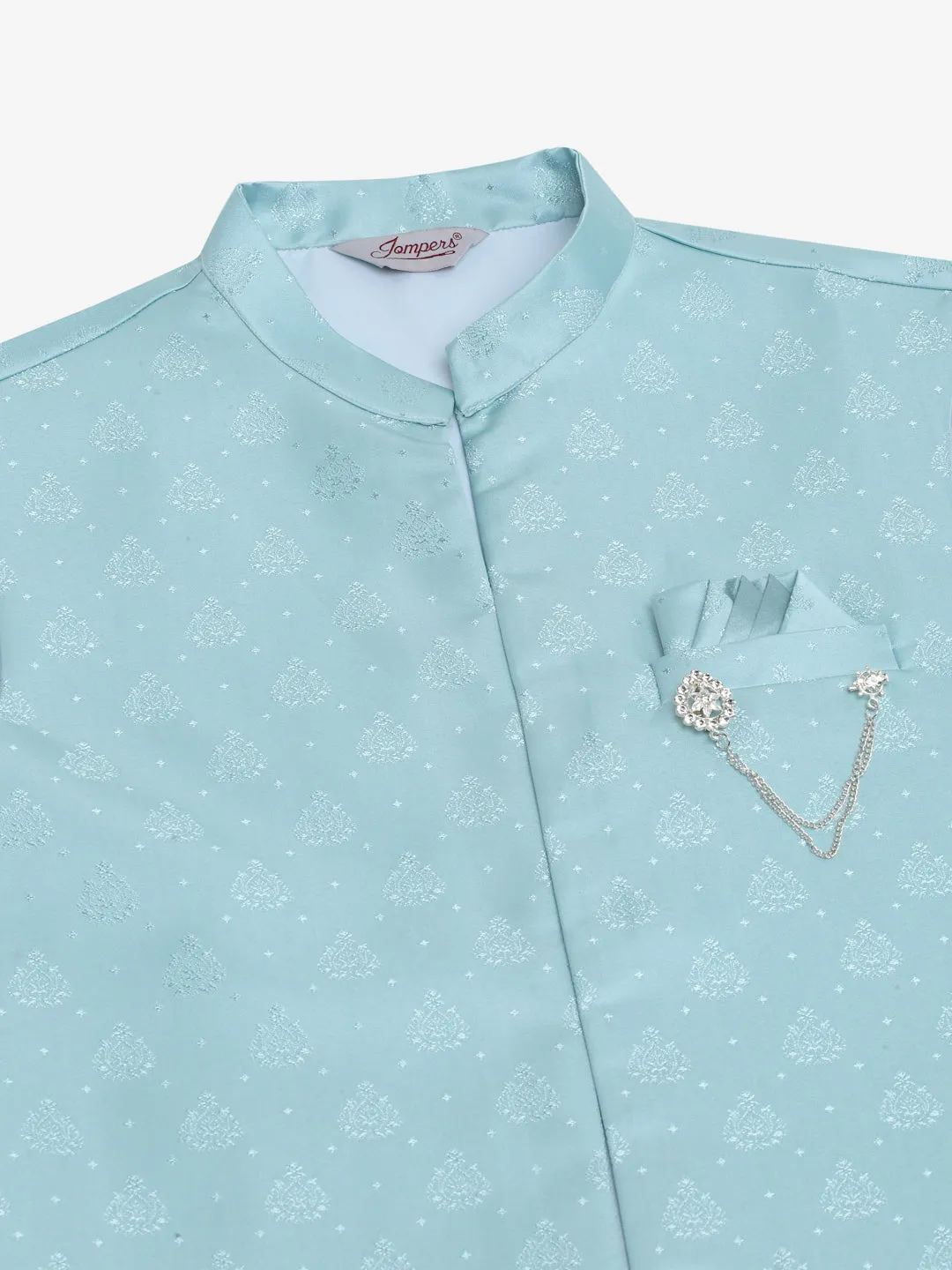 Men'S Solid Kurta Pyjama With Shrug Jacket