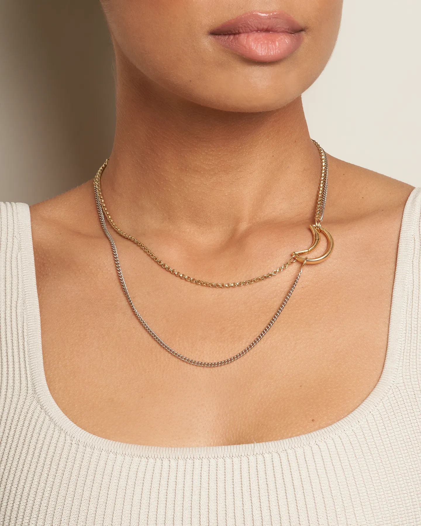 Mixed Up Half & Half Chain Necklace