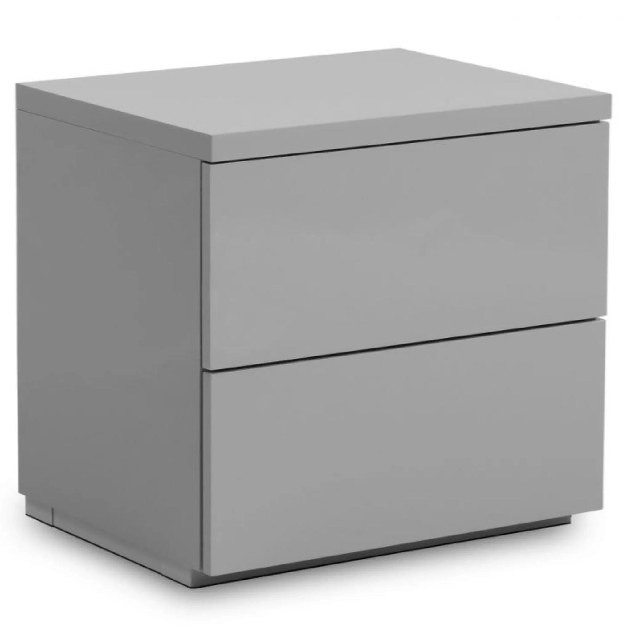 Monaco 2 Drawer Bedside - Grey High Gloss