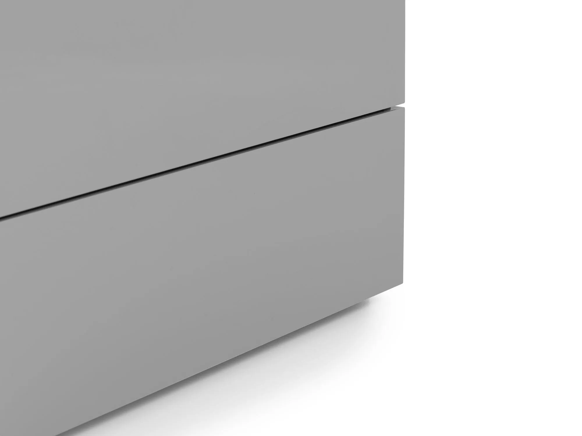 Monaco 2 Drawer Bedside - Grey High Gloss