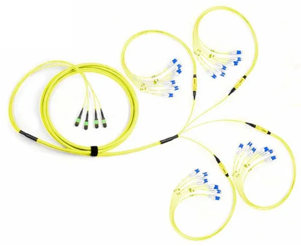 MTP Harness/Breakout Cable, MTP/APC-LC, Single-Mode OS2 9/125, 10G, 48-Fiber, Plenum