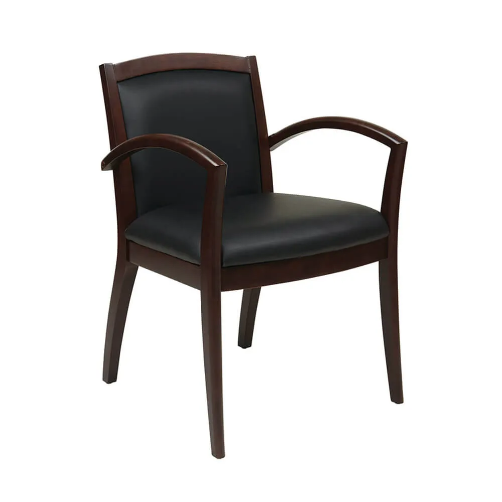 Napa Espresso Guest Chair With Full Cushion Back