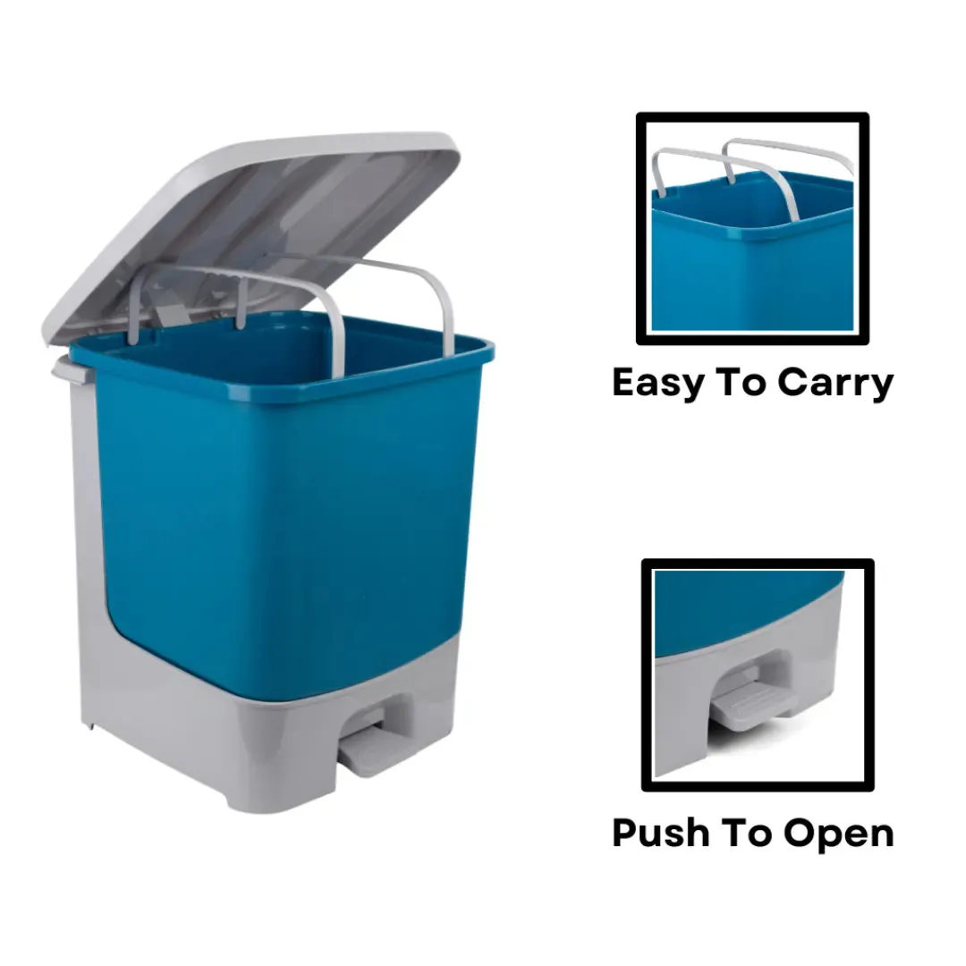 NAYASA 33L Dark Blue Paddle Dustbin  For Home & Office