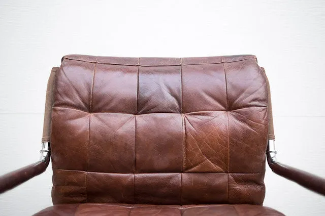 Patchwork Leather & Chrome Chair