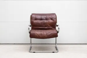 Patchwork Leather & Chrome Chair