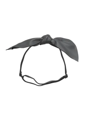 Perfect Leather Pointy Bow Wrap - Grey