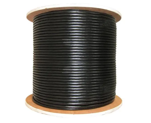 RG11 Coaxial Cable, Riser, Dual Shield, CATV,  14 AWG Solid CCS, CMR, 60% AL Braid Shielding/AL Foil, 1,000', Black