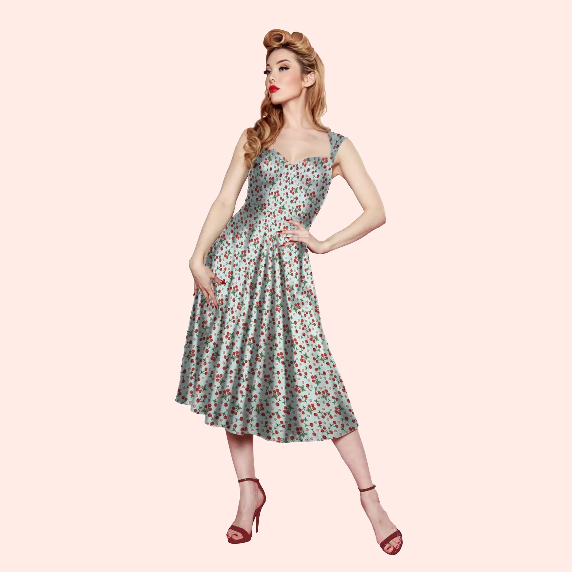 Roman Holiday Dress in Cherries