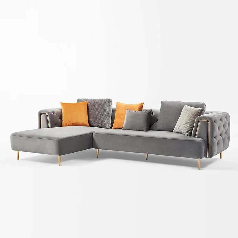 Rubeza Sofia Left Hand Facing Corner Sofa - Medium Grey