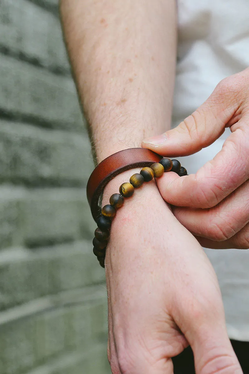 Single Wrap Wristband - Cognac