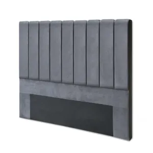 Soira Double Size Velvet Bedhead - Grey