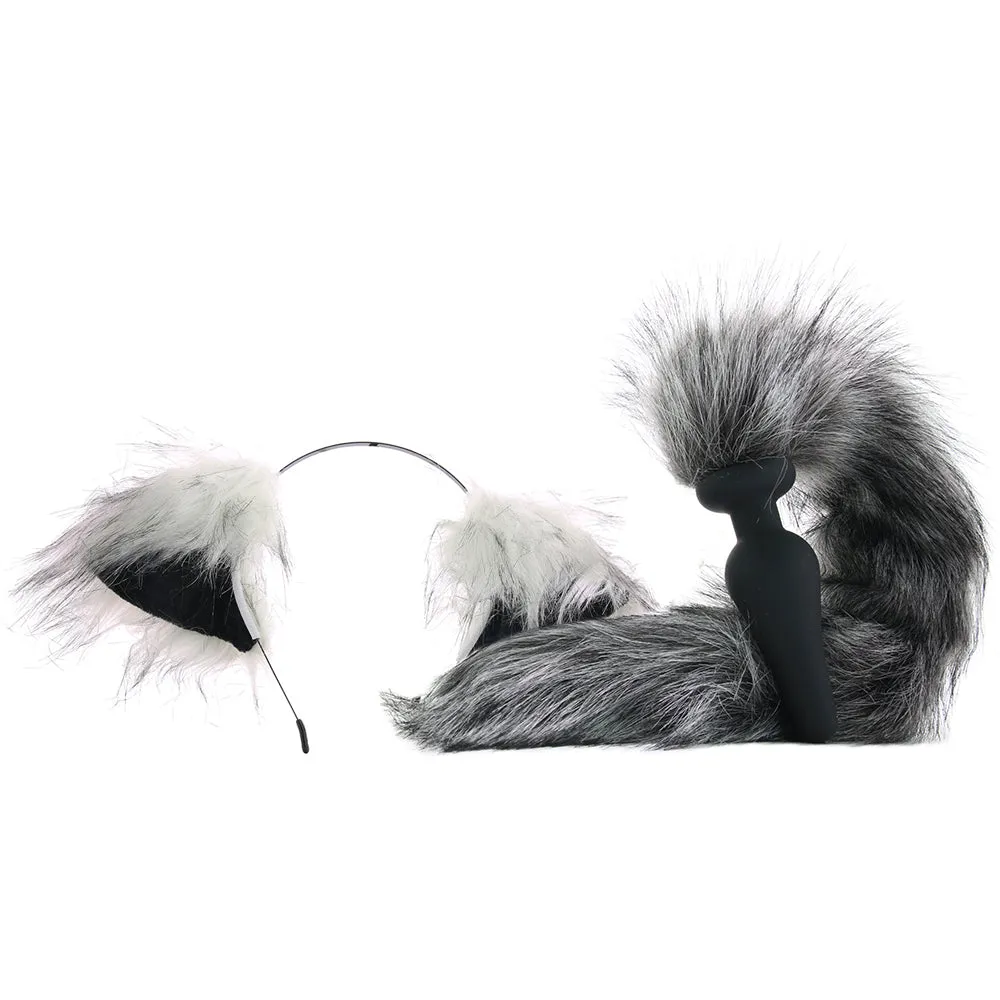 Tailz Grey Wolf Tail Anal Plug & Ears Set