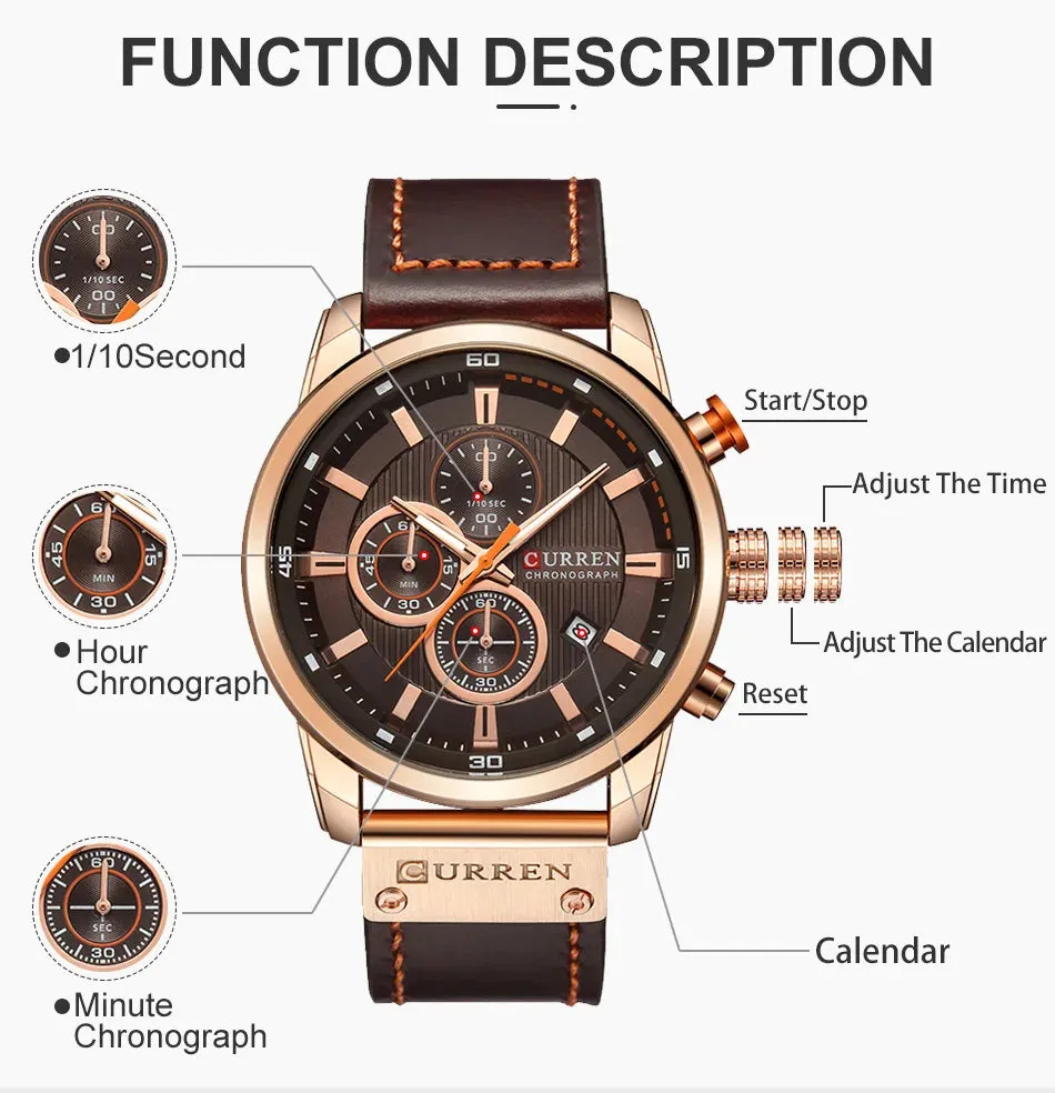 Top Brand Luxury Chronograph Quartz Watch Men Sports Watches Military Army Male Wrist Watch