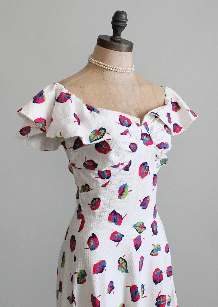 Vintage 1930s Friday Night Cotton Dance Dress