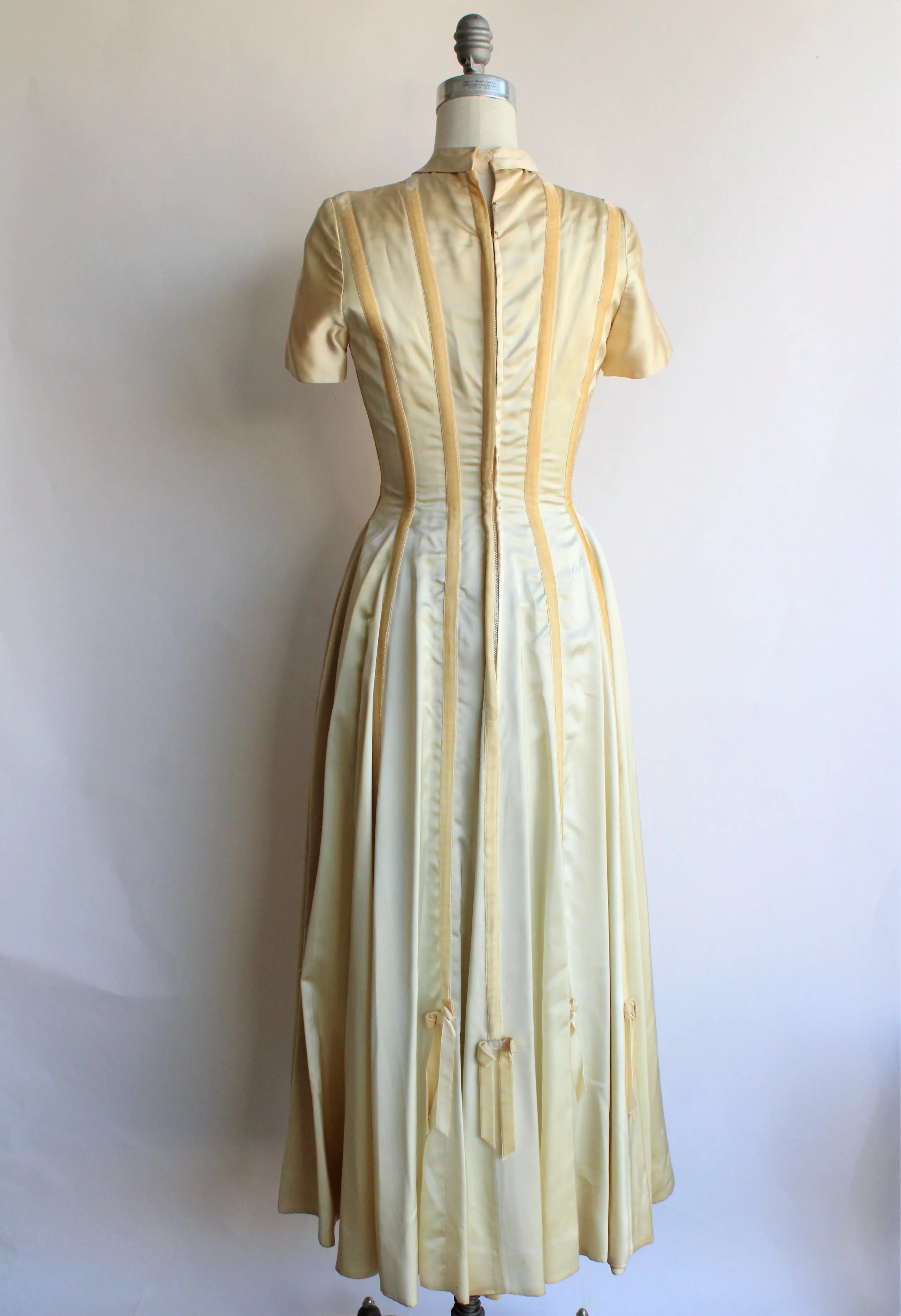 Vintage 1950s Gold Satin Party Dress