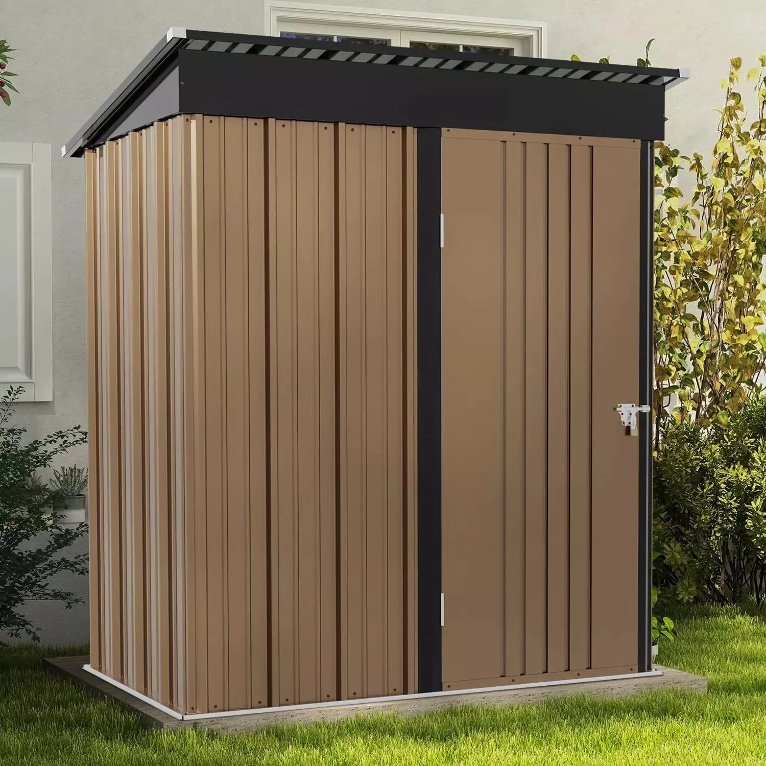 VITESSE Outdoor Storage Metal Shed House with Single Lockable Door