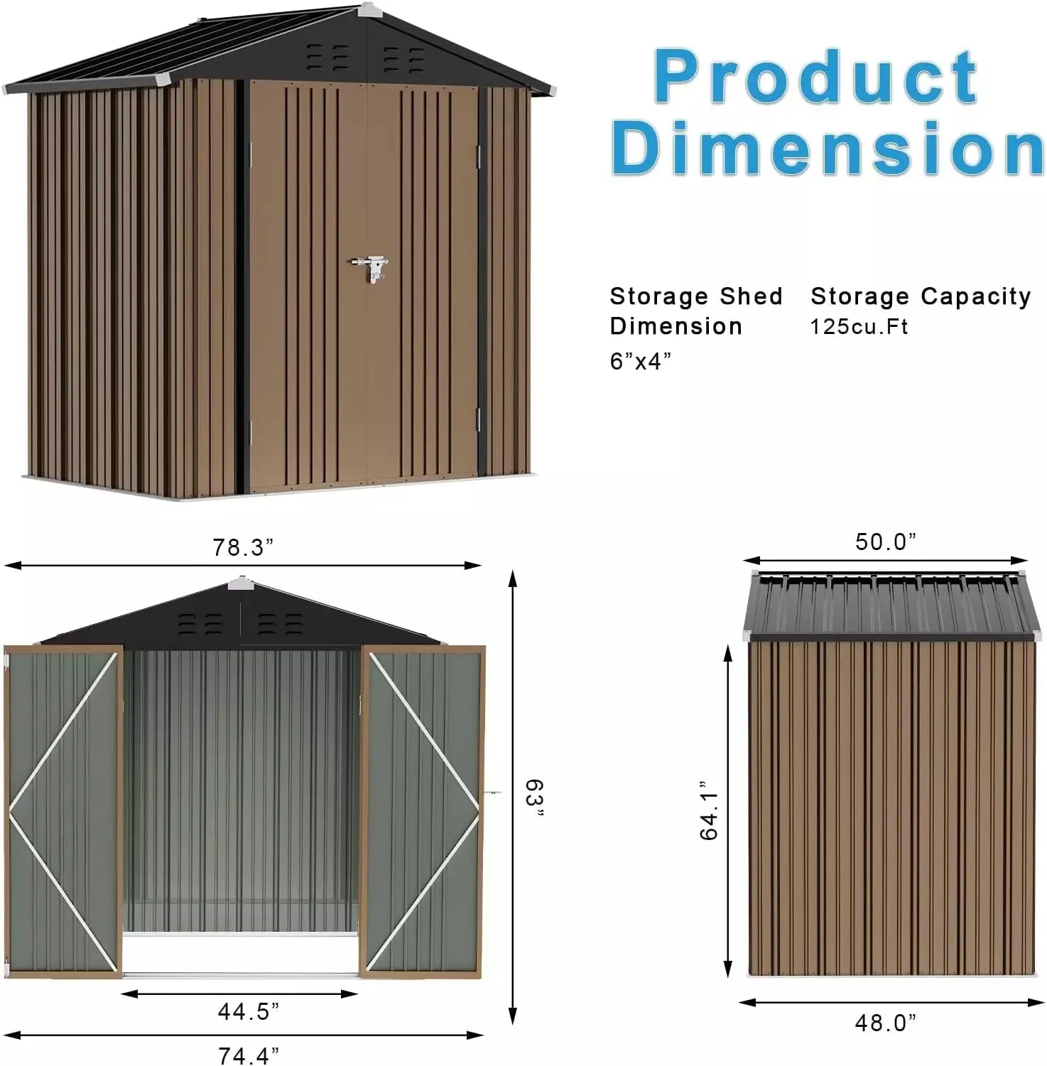 VITESSE Outdoor Storage Metal Shed House with Single Lockable Door