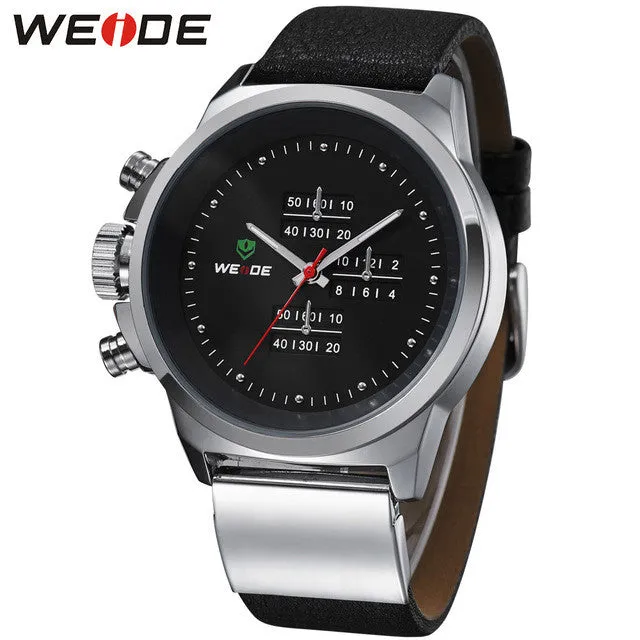 WEIDE Luxury Watch Men Full Steel Military Watches Sport  Brand Leather Strap Wristwatch Sports Diver Dress Limited WH3305