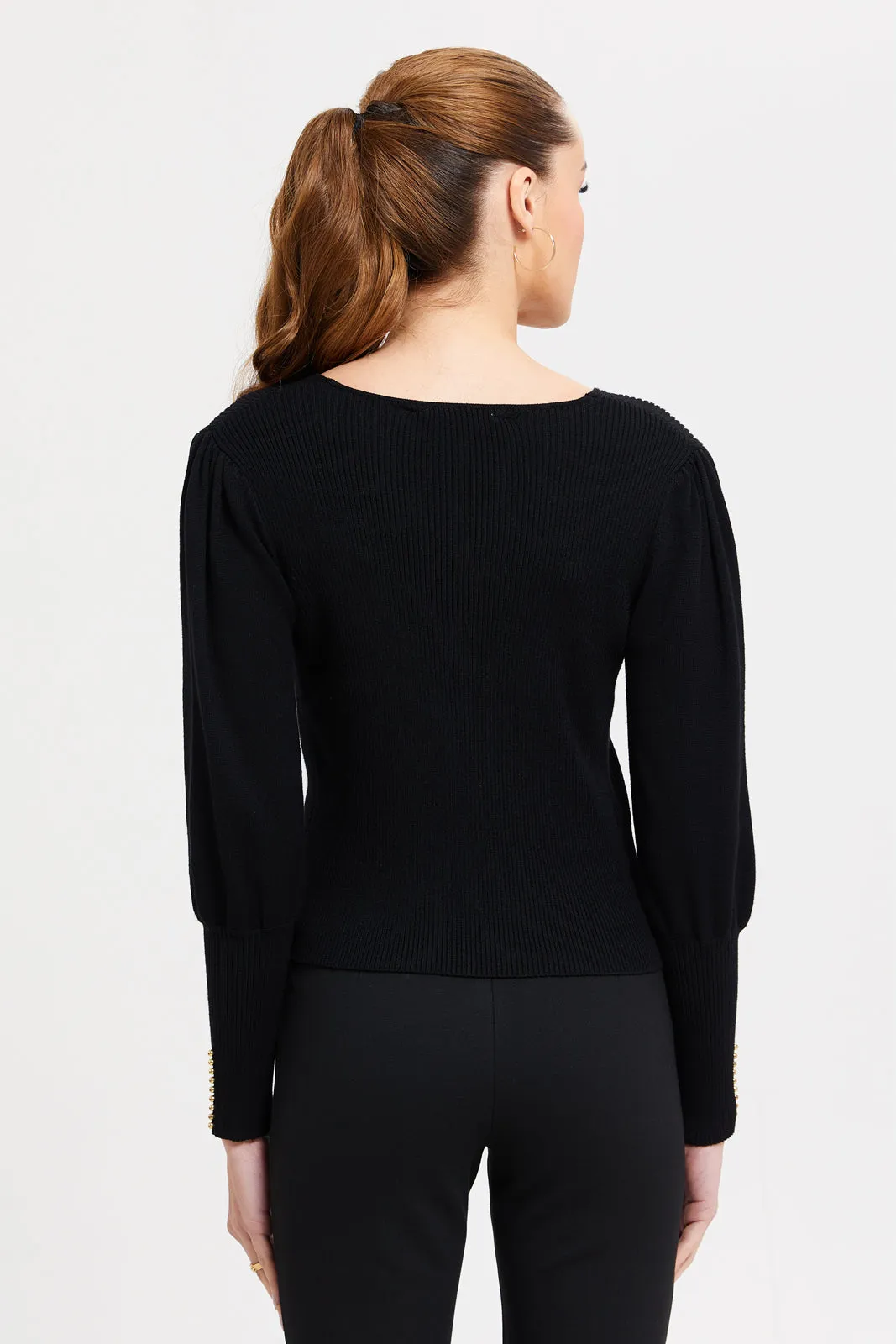 Women Black Long Sleeves Pullover