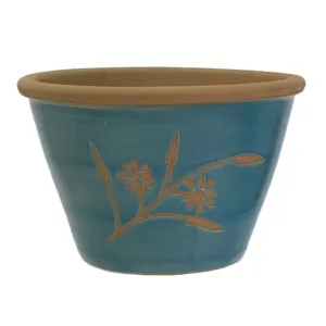 Woodlodge 18cm Light Blue Bouquet Terracotta Pot - YBOUQLB18